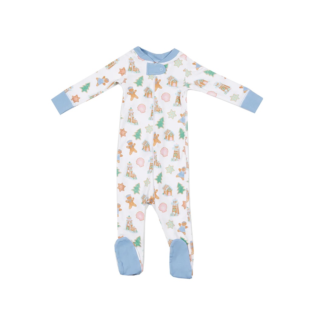 Nantucket Kids Gingerbread Pima Cotton Footie Onesie Size 9-12m Nwt